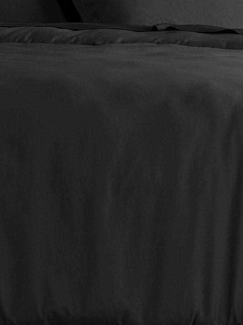 Housse de couette en Satin de Coton Noir - Kiabi