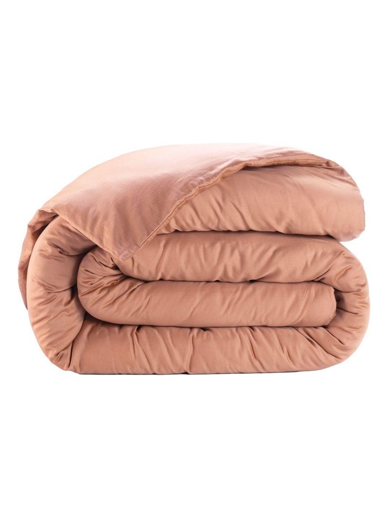 Housse de couette en Satin de Coton Rose - Kiabi