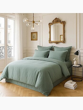 Housse de couette en satin de coton Uni