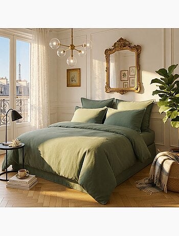 Housse de couette en satin de coton uni