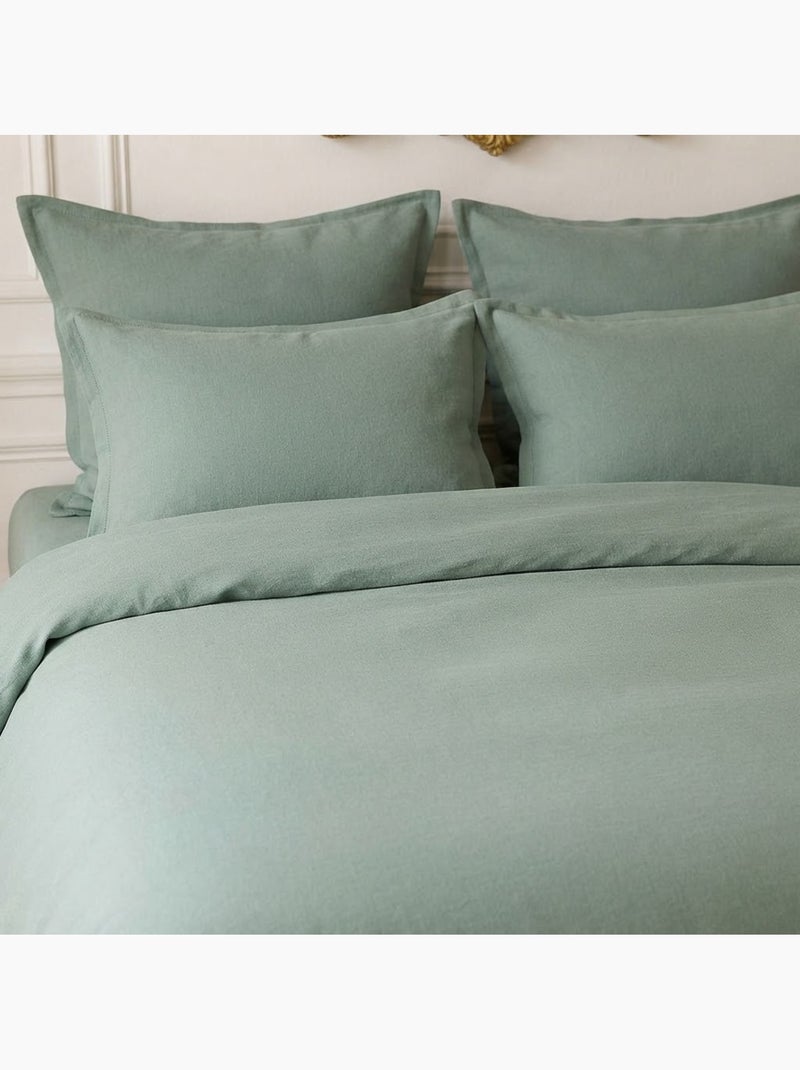 Housse de couette en satin de coton uni Bleu céladon - Kiabi