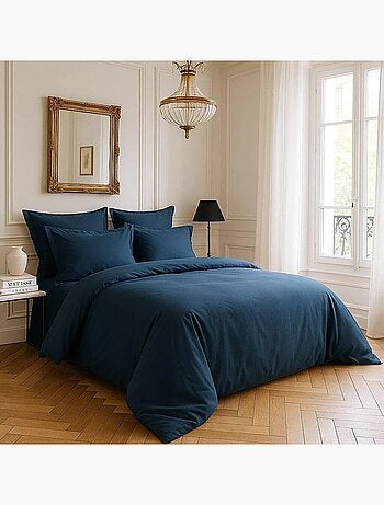 Housse de couette en satin de coton Uni