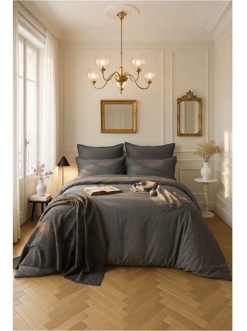 Housse de couette en satin de coton uni - Kiabi Housse de couette en satin de coton uni - Kiabi