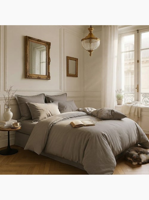 Housse de couette en satin de coton uni - Kiabi Housse de couette en satin de coton uni - Kiabi
