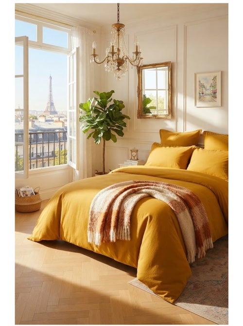 Housse de couette en satin de coton uni - Kiabi Housse de couette en satin de coton uni - Kiabi