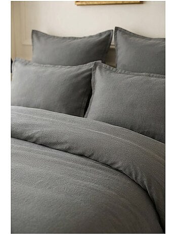 Housse de couette en satin de coton uni