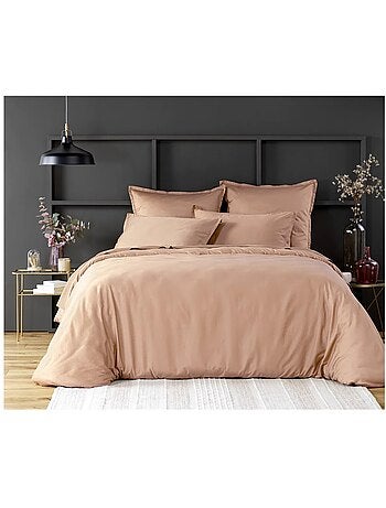 Housse de couette en satin de coton Uni