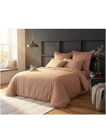 Housse de couette en satin de coton uni