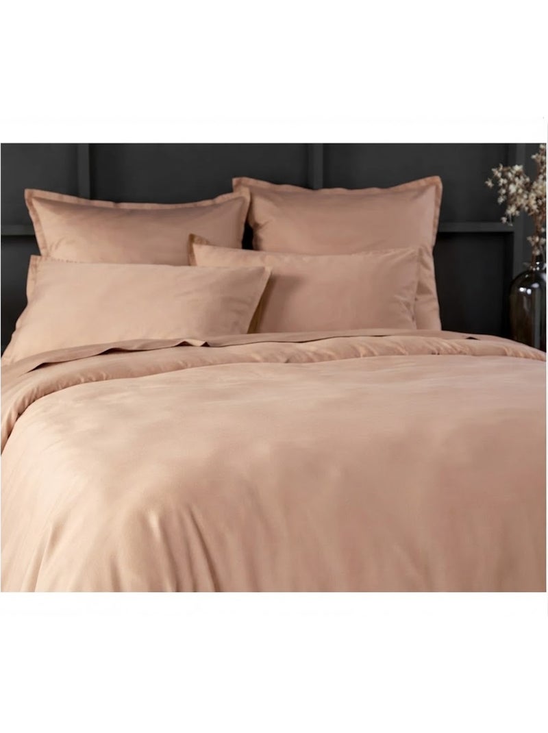 Housse de couette en satin de coton uni Rose - Kiabi