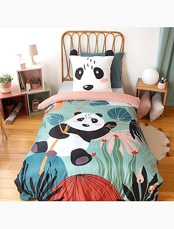 Housse de couette enfant 140x200 + 1 taie avec oreilles