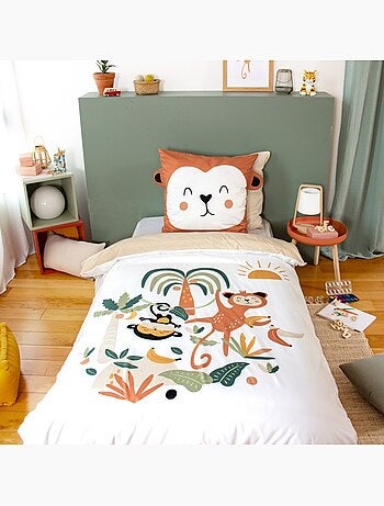 Housse de couette enfant 140x200 + 1 taie avec oreilles