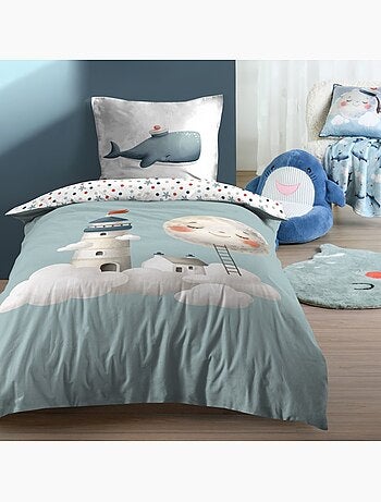 Housse de couette enfant 140x200 + 1 taie coton 57 fils