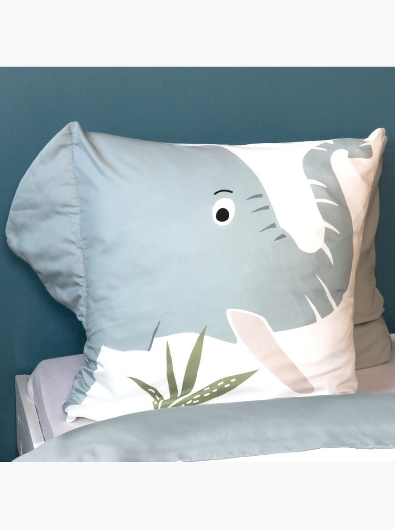 Housse de couette enfant 140x200 + 1 taie Eléphant Gris - Kiabi