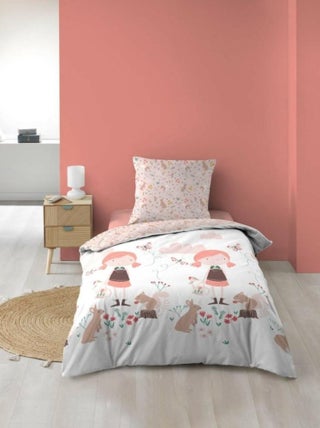 Housse de couette enfant 140x200 Alice + 1 taie microfibre