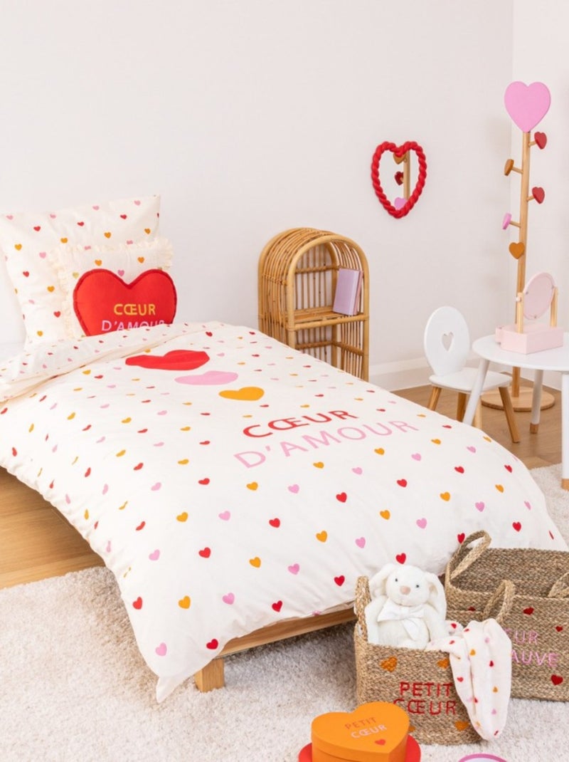 Parure De Lit One Piece Réversible 140x200 Cm + Taie 63x63 Cm - Noir, 100% Polyester, Lavable Machine