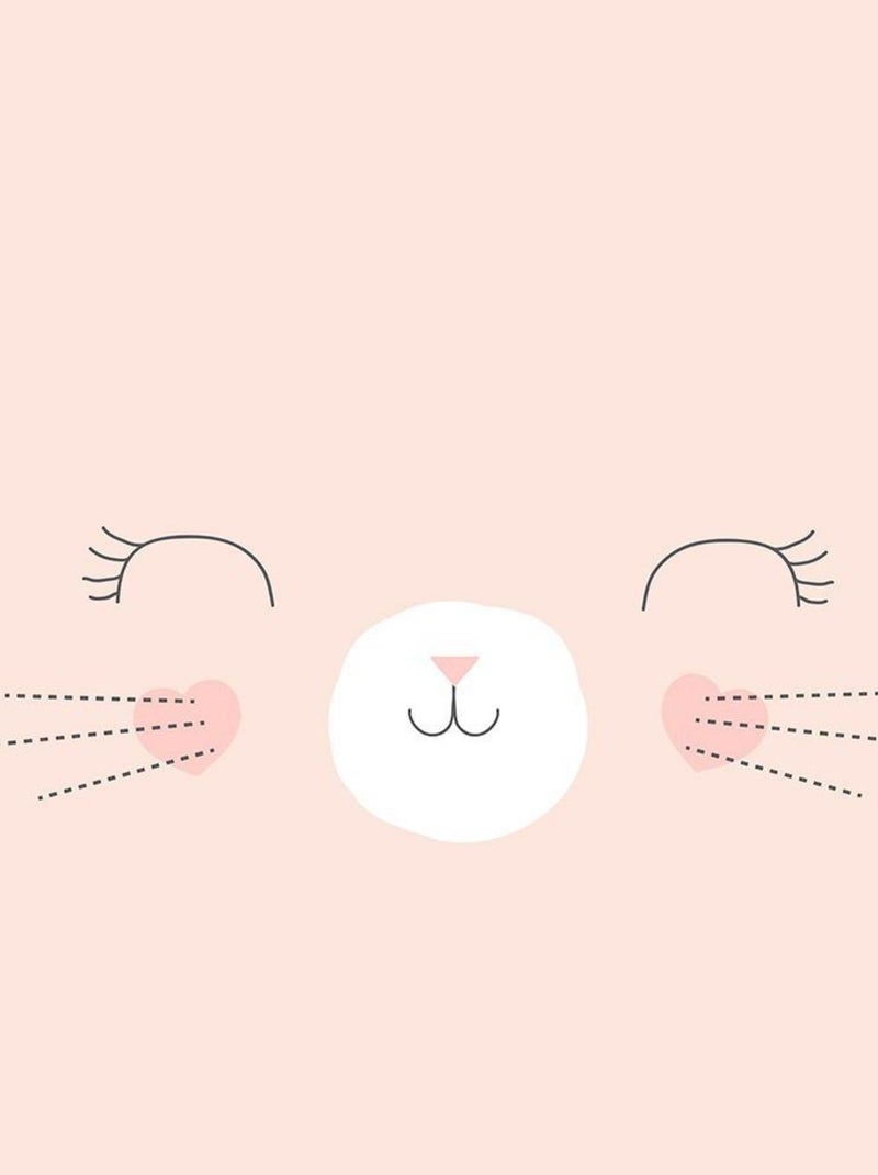 Housse de couette enfant 140x200 Chat + taie 100% coton bio 57 fils Rose - Kiabi