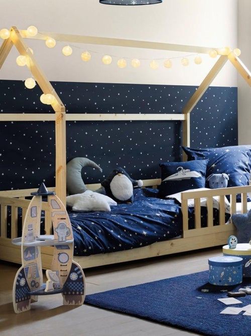 Housse de couette enfant 140x200 Espace + taie coton 57 fils - Kiabi