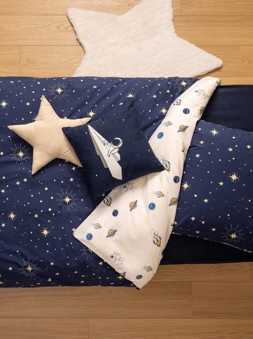 Housse de couette enfant 140x200 Espace + taie coton 57 fils - Kiabi