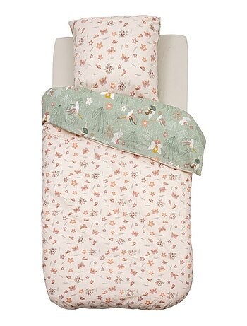 Housse de couette enfant 140x200 Fée + taie coton 57 fils