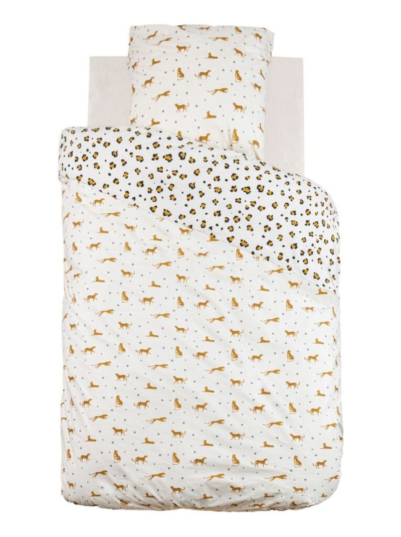 Housse de couette enfant 140x200 LEOPARD + taie coton 57 fils Beige - Kiabi
