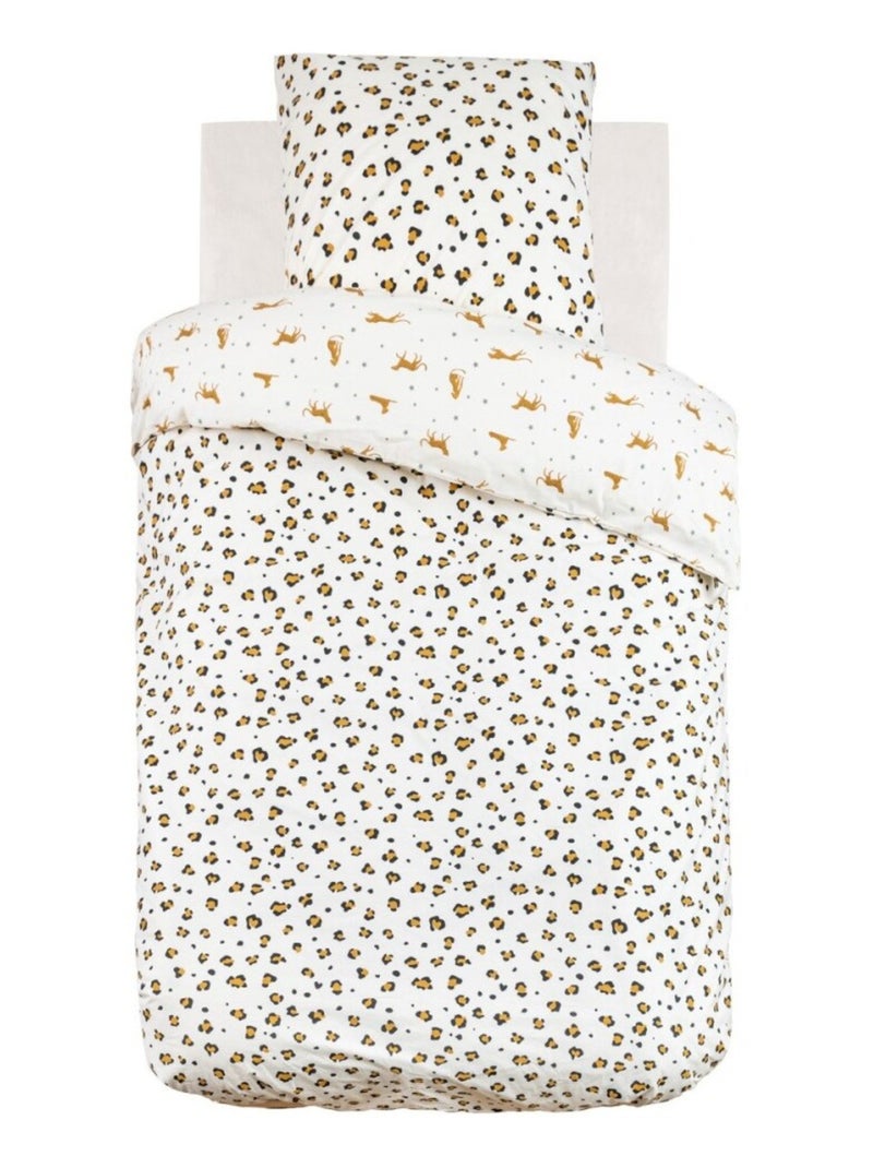 Housse de couette enfant 140x200 LEOPARD + taie coton 57 fils Beige - Kiabi