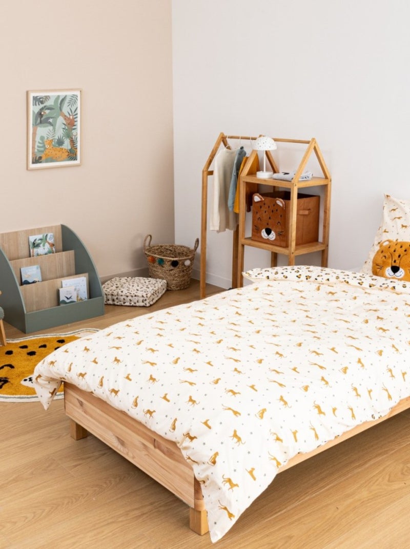 Housse de couette enfant 140x200 LEOPARD + taie coton 57 fils Beige - Kiabi