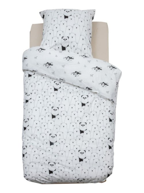 Housse de couette enfant 140x200 Panda + taie coton 57 fils - Kiabi
