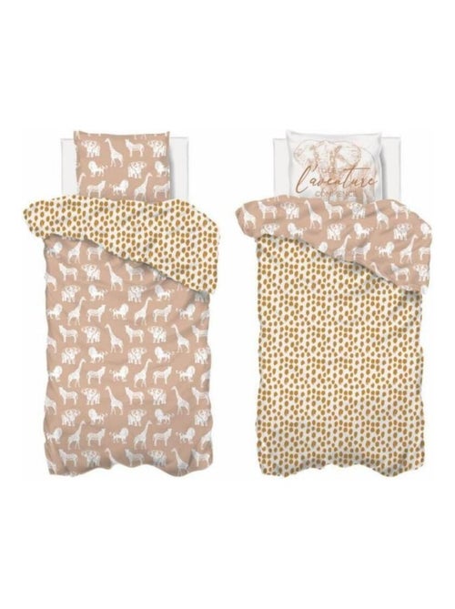 Housse de couette enfant 140x200 Savane + taie 100% coton 57 fils - Kiabi