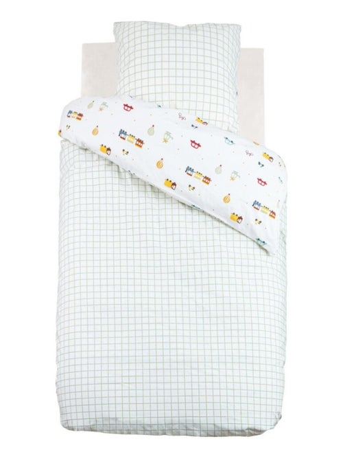 Housse de couette enfant 140x200 VOITURES + taie coton 57 fils - Kiabi