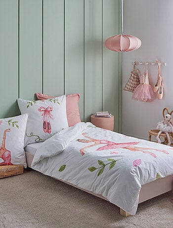 Housse de couette enfant en percale de coton motif danseuse étoile