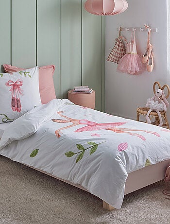 Housse de couette enfant en percale de coton motif danseuse étoile