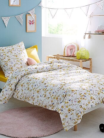 Housse de couette enfant PAPILLONS Moutarde