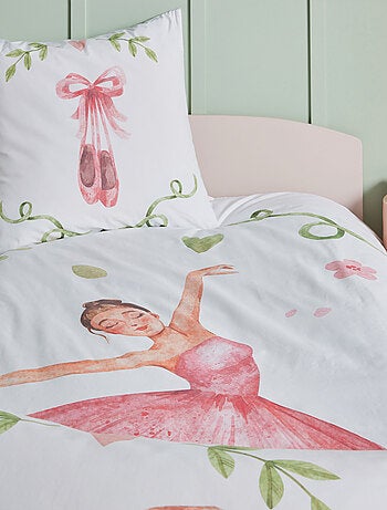 Housse de couette enfant percale de coton danseuse étoile