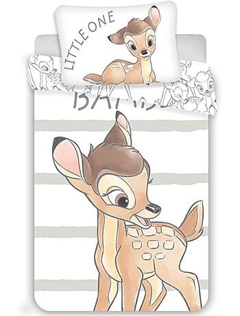 Housse de couette enfant réversible coton imprimé Bambi Disney 100 cm x 135 cm