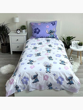 Housse de Couette enfant Stitch Disney 140x200 cm + Taie - Parure de lit coton