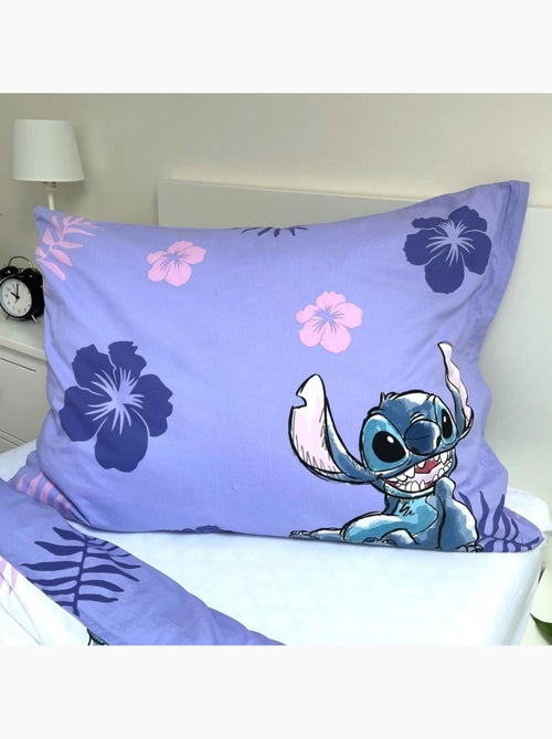 Housse de Couette enfant Stitch Disney 140x200 cm + Taie - Parure de lit coton - Kiabi