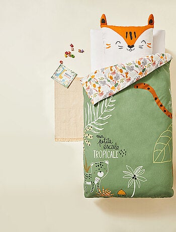 Housse de couette enfant + taie d'oreiller en flanelle Dumbea