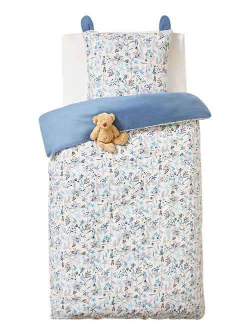 Housse de couette enfant + taie d'oreiller en flanelle Océan d'amour - Kiabi