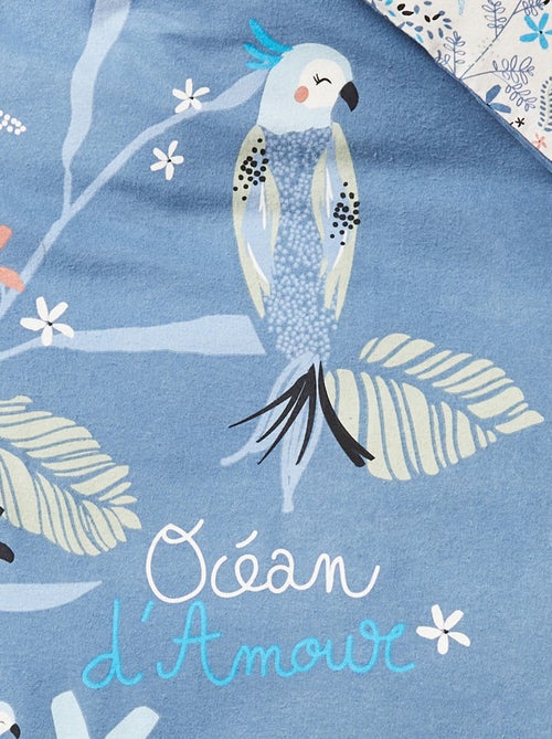 Housse de couette enfant + taie d'oreiller en flanelle Océan d'amour - Kiabi