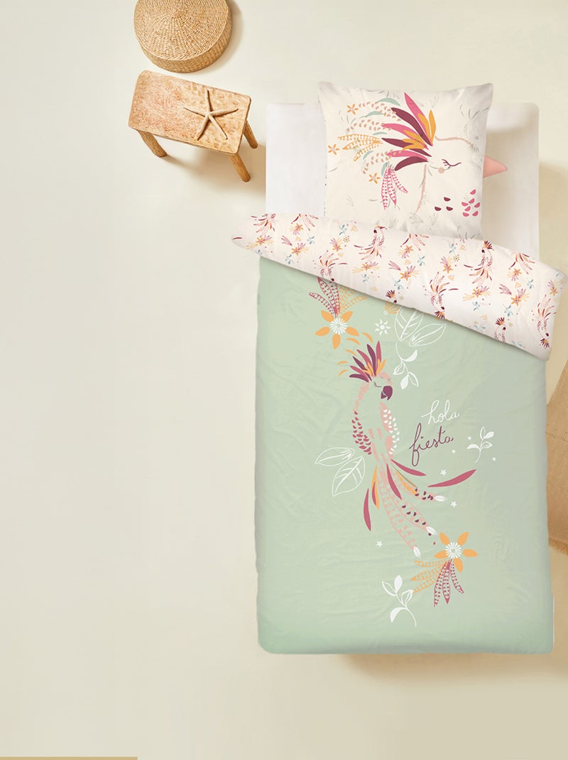 Housse de couette enfant + taie d'oreiller Fiesta Vert - Kiabi