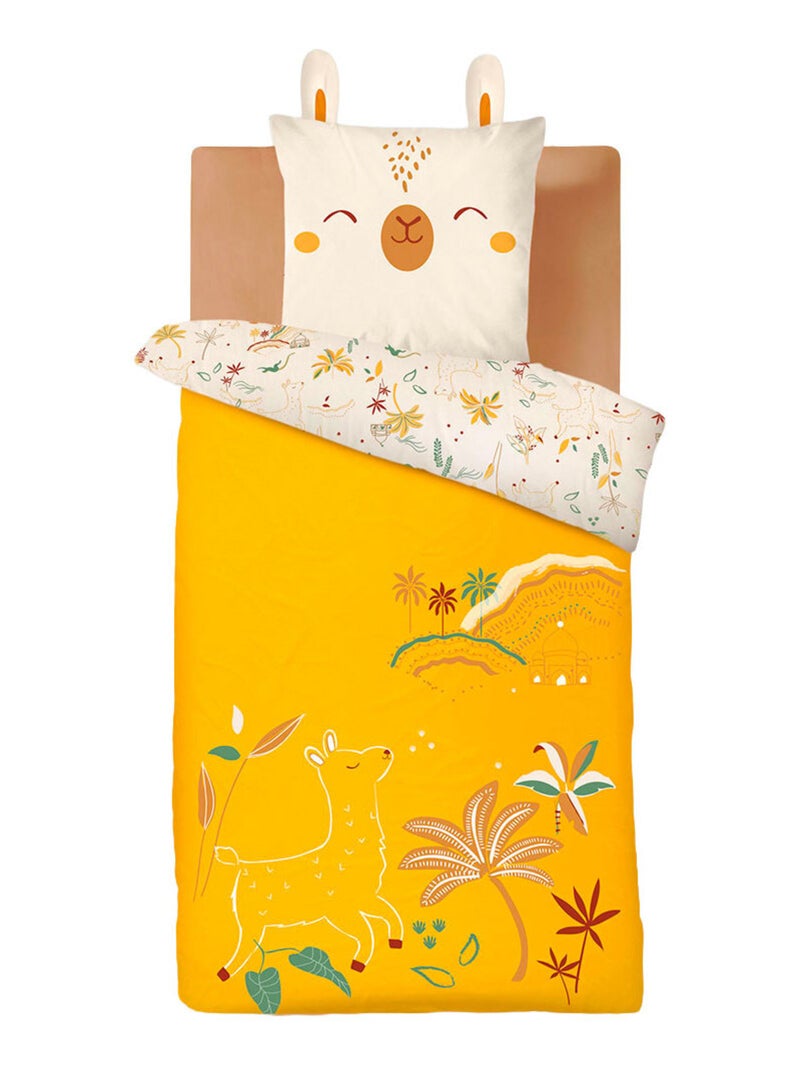 Housse de couette enfant + taie d'oreiller Gabin Jaune - Kiabi