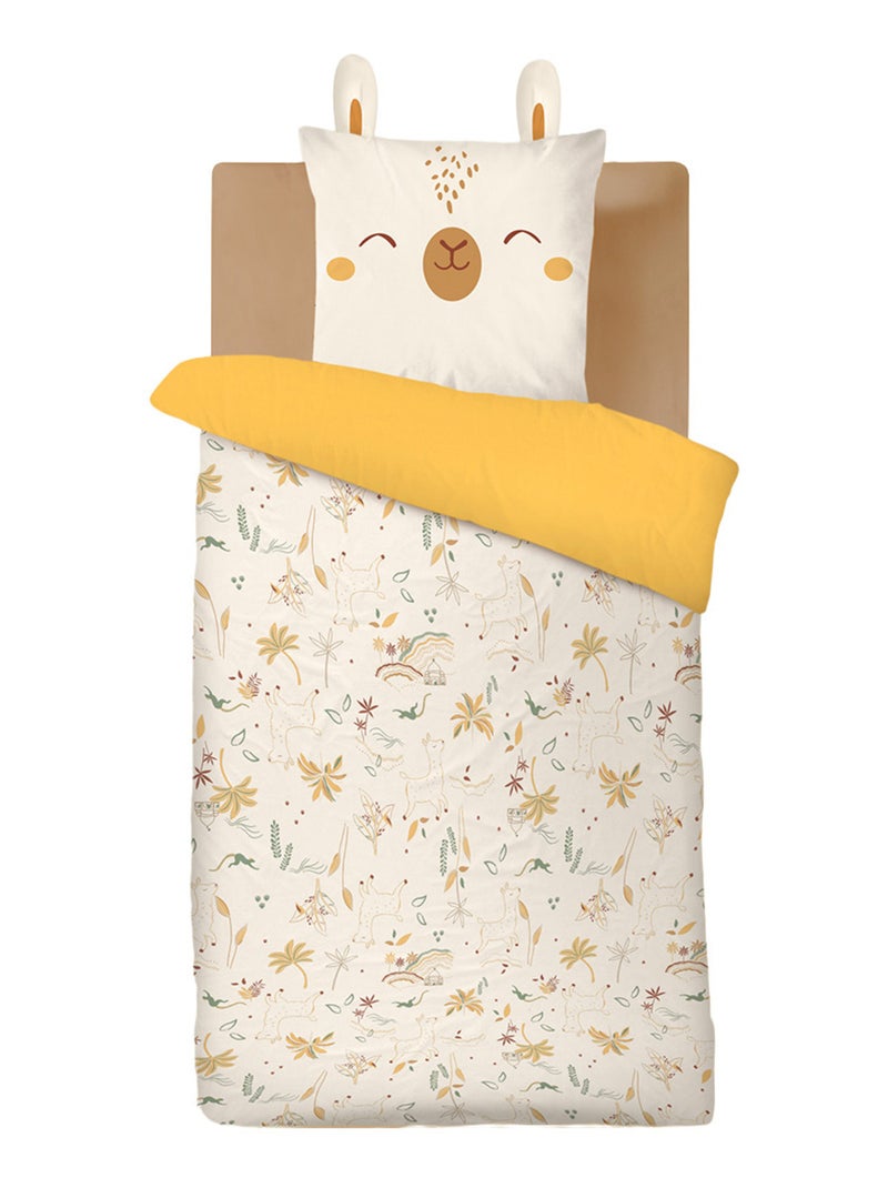 Housse de couette enfant + taie d'oreiller Gabin Jaune - Kiabi
