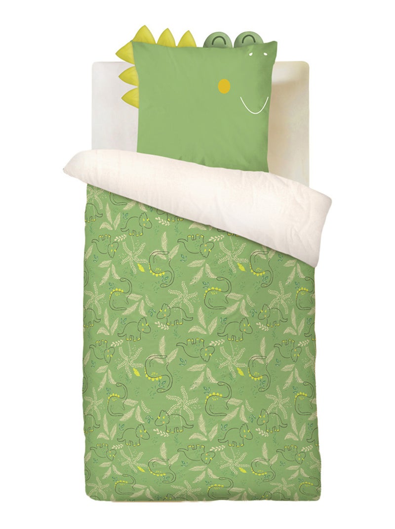Housse de couette enfant + taie d'oreiller Marius Vert - Kiabi