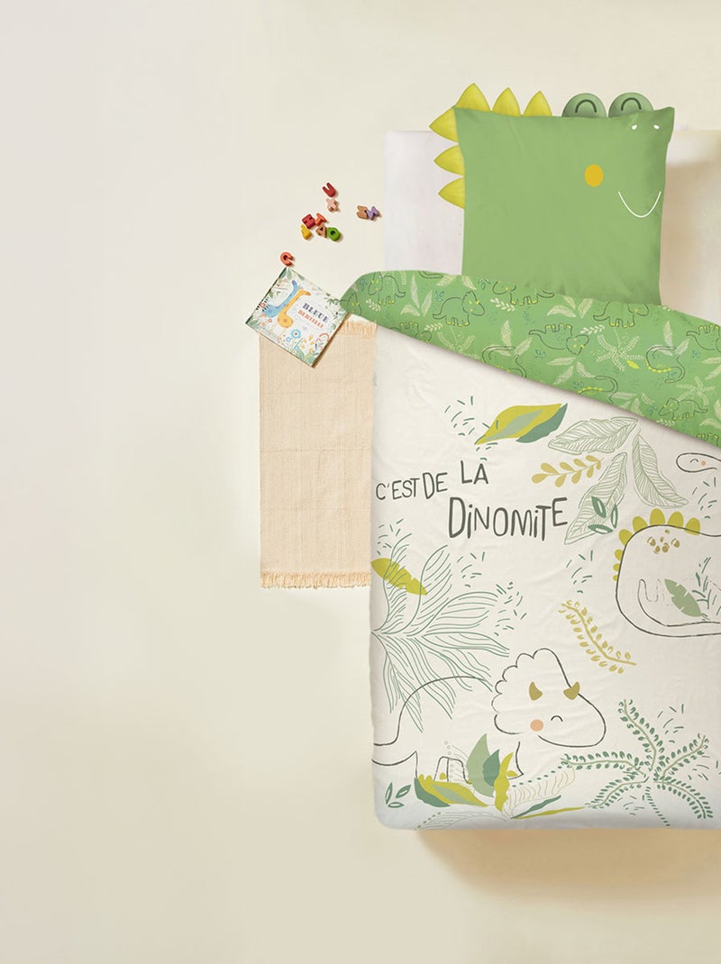 Housse de couette enfant + taie d'oreiller Marius Vert - Kiabi