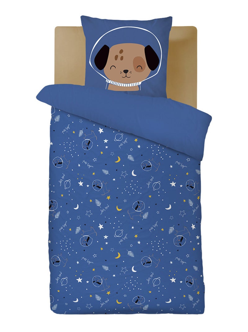 Housse de couette enfant + taie d'oreiller Milo Bleu - Kiabi