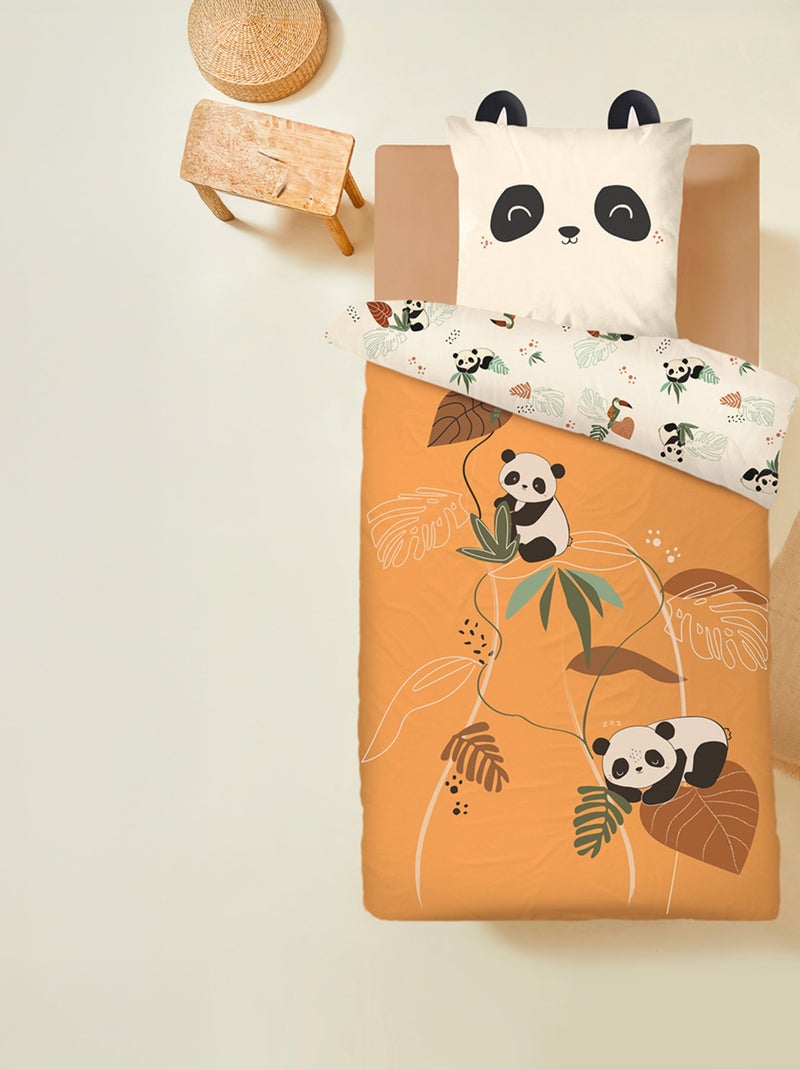 Housse de couette enfant + taie d'oreiller Nael Marron - Kiabi