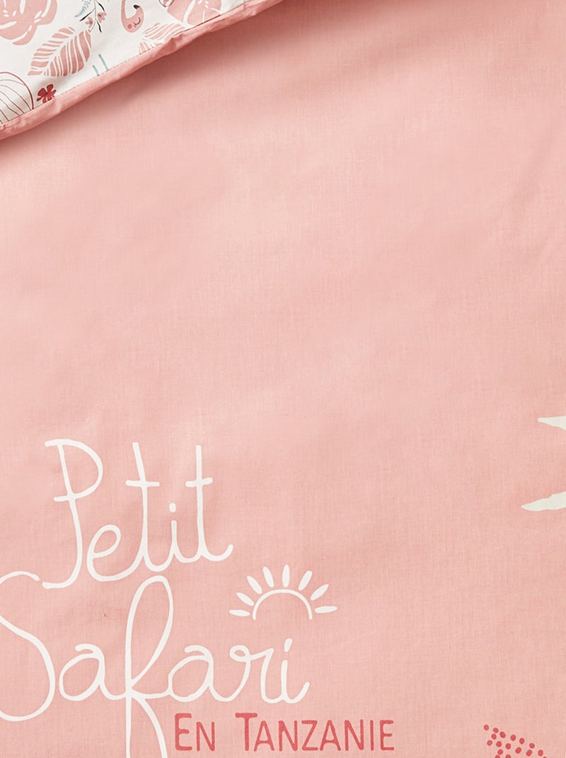Housse de couette enfant + taie d'oreiller Petit Safari Rose - Kiabi