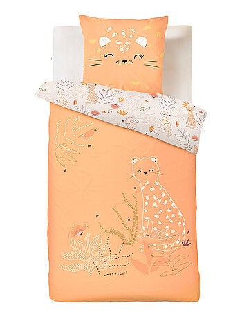 Housse de couette enfant + taie d'oreiller Tchatcha