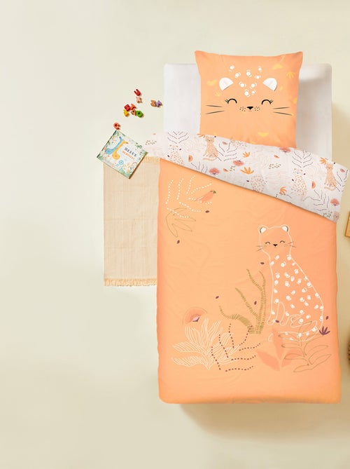 Housse de couette enfant + taie d'oreiller Tchatcha - Kiabi