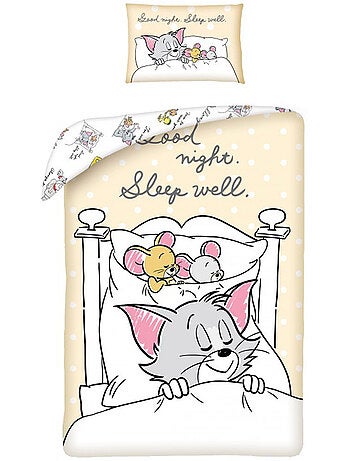 Housse de Couette enfant Tom & Jerry 100x135 cm + taie - Idéal lit évolutif